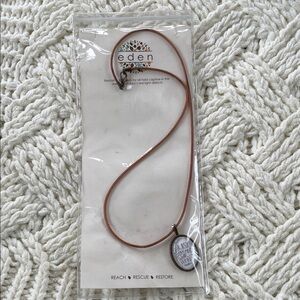 Eden Jewelry Brown Cord Necklace Glass Pendant Inspirational Micah 6:8